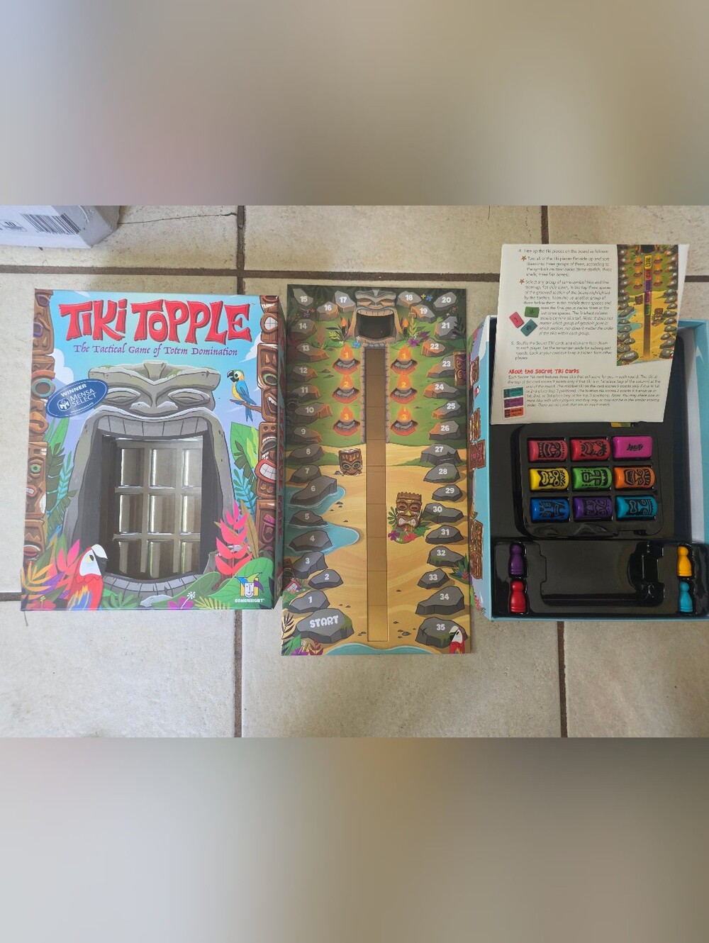 Tiki Topple Tactical Board Game 100% COMPLETE w Instructions 2008 Gamewright
